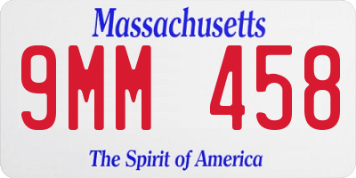MA license plate 9MM458