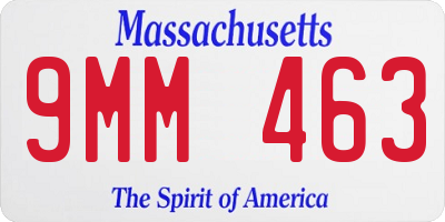 MA license plate 9MM463