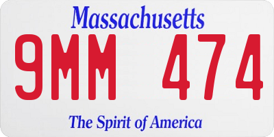 MA license plate 9MM474