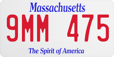 MA license plate 9MM475