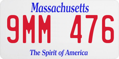 MA license plate 9MM476