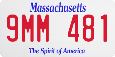 MA license plate 9MM481