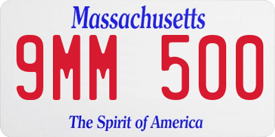 MA license plate 9MM500