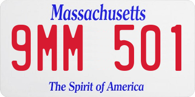 MA license plate 9MM501