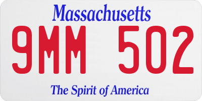 MA license plate 9MM502