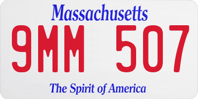 MA license plate 9MM507