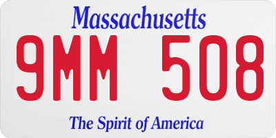 MA license plate 9MM508