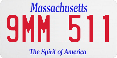 MA license plate 9MM511