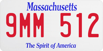 MA license plate 9MM512