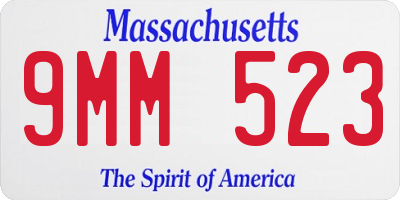 MA license plate 9MM523