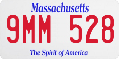 MA license plate 9MM528