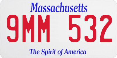 MA license plate 9MM532