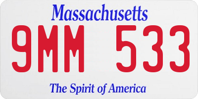 MA license plate 9MM533