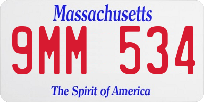 MA license plate 9MM534