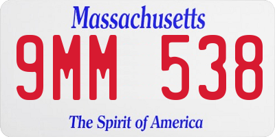 MA license plate 9MM538