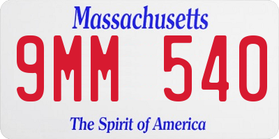MA license plate 9MM540