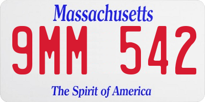 MA license plate 9MM542