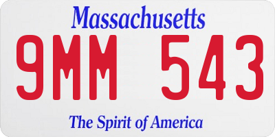 MA license plate 9MM543