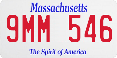 MA license plate 9MM546