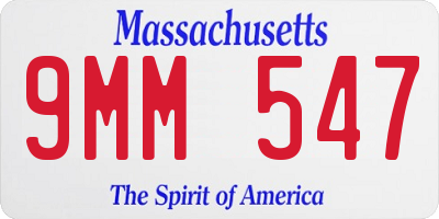 MA license plate 9MM547