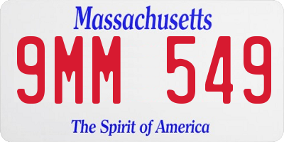 MA license plate 9MM549