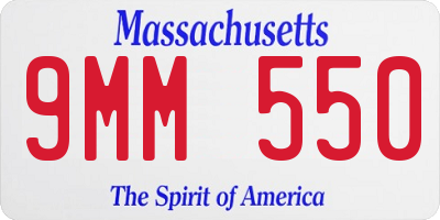 MA license plate 9MM550