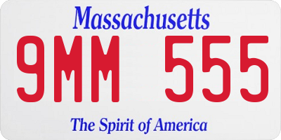 MA license plate 9MM555