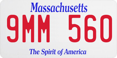 MA license plate 9MM560