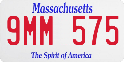 MA license plate 9MM575