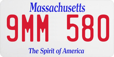 MA license plate 9MM580