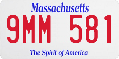 MA license plate 9MM581