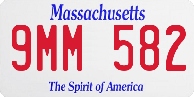 MA license plate 9MM582