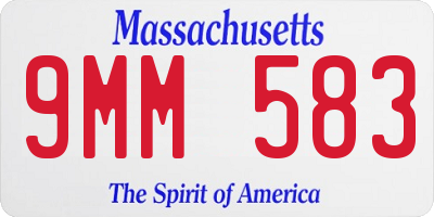 MA license plate 9MM583