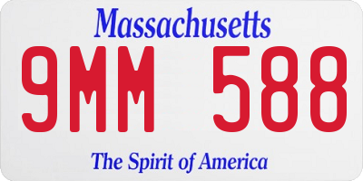 MA license plate 9MM588