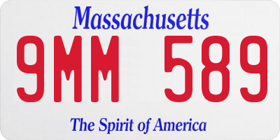 MA license plate 9MM589