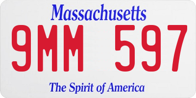 MA license plate 9MM597