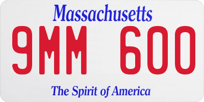 MA license plate 9MM600