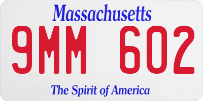 MA license plate 9MM602
