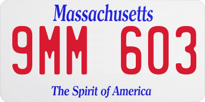 MA license plate 9MM603