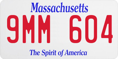 MA license plate 9MM604
