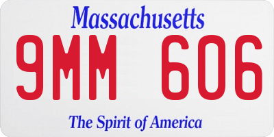 MA license plate 9MM606
