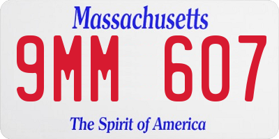 MA license plate 9MM607
