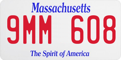 MA license plate 9MM608