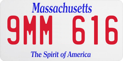 MA license plate 9MM616