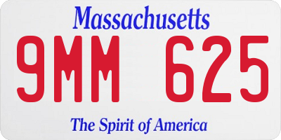 MA license plate 9MM625