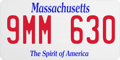 MA license plate 9MM630