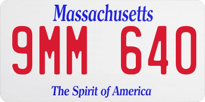 MA license plate 9MM640