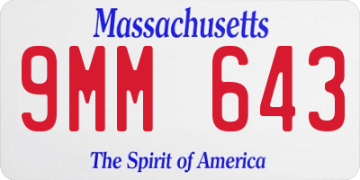 MA license plate 9MM643