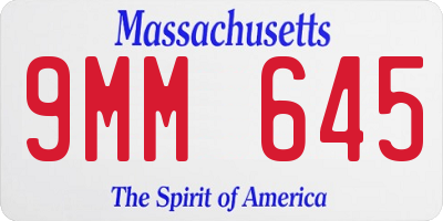 MA license plate 9MM645