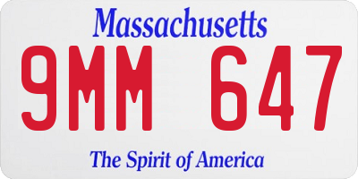 MA license plate 9MM647